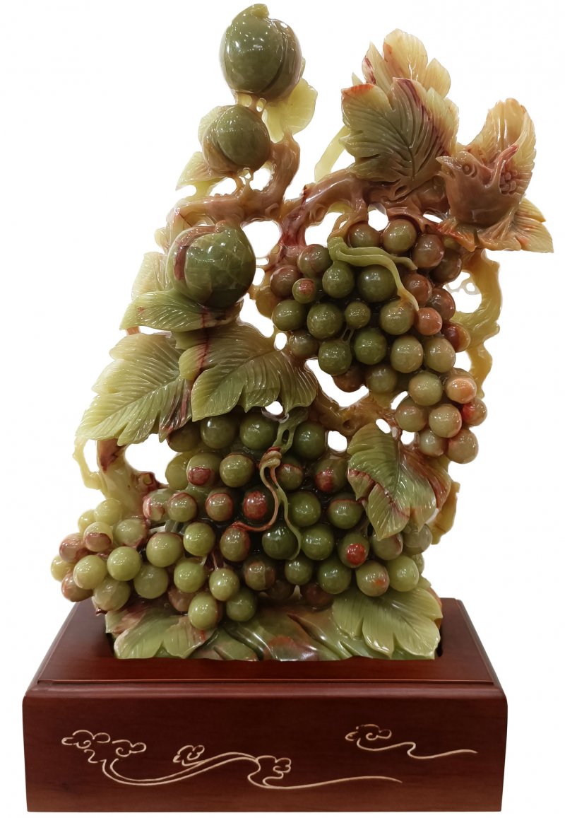 nanyue3409962 - 玉石葡萄摆件 - 南粤观赏石石材鉴定与价格评估(云浮